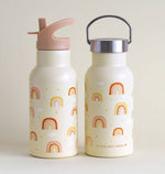 A Little Lovely Company - Kids Stainless Steel Drink / Water Bottle: Rainbows