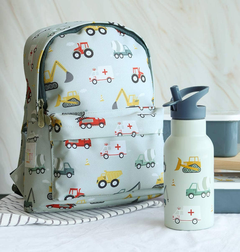 A Little Lovely Company - Kids Stainless Steel Drink / Water Bottle: Vehicles, Cars