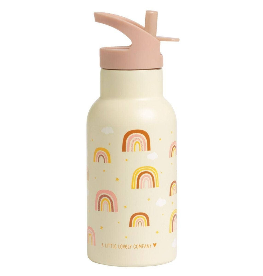 A Little Lovely Company - Kids Stainless Steel Drink / Water Bottle: Rainbows