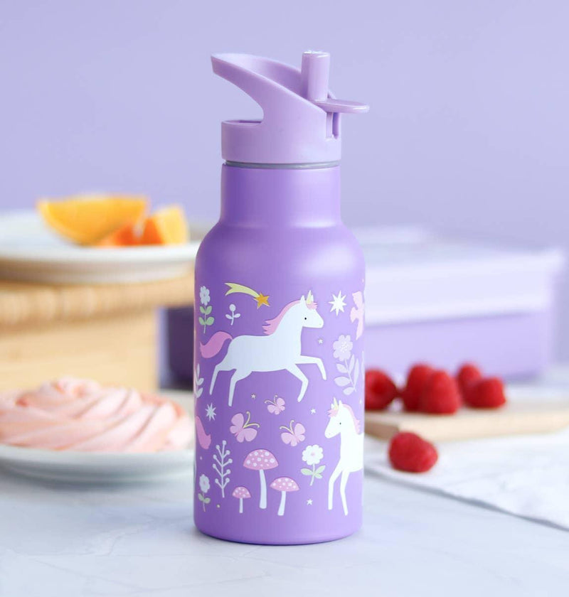 A Little Lovely Company - Kids Stainless Steel Drink / Water Bottle: Unicorn dreams