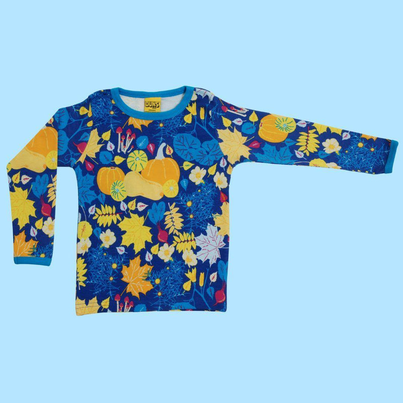 DUNS Fall Flowers Blue - Long Sleeve Top - ScandiBugs