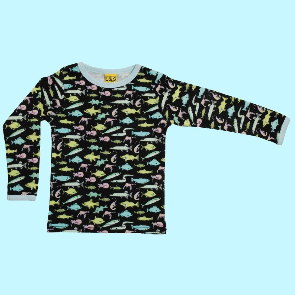 DUNS Fish Black - Long Sleeve Top - ScandiBugs