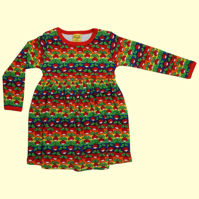 DUNS Rainbow Radish - Long Sleeve Gather Twirly Dress - ScandiBugs