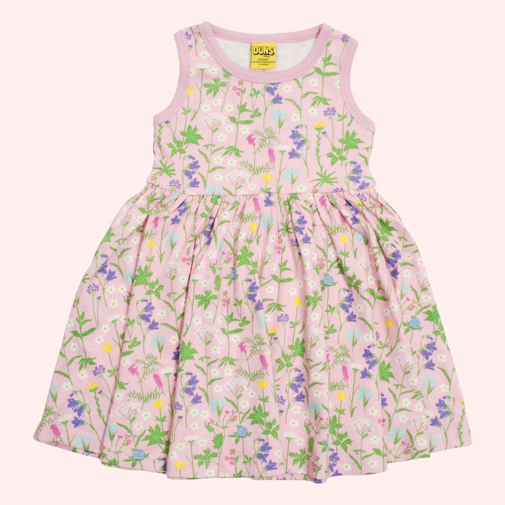 DUNS Wild Flower Pink- Sleeveless Gather Twirly Dress - ScandiBugs