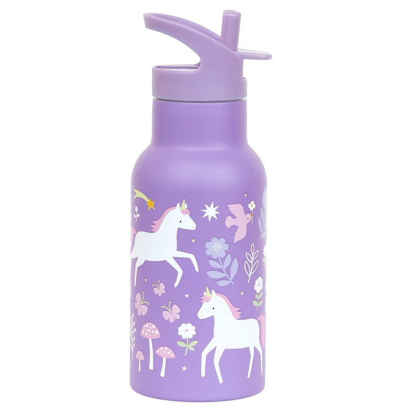 A Little Lovely Company - Kids Stainless Steel Drink / Water Bottle: Unicorn dreams