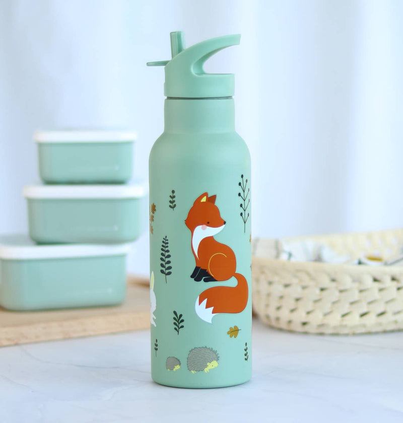A Little Lovely Company - XL Stainless Steel Drink / Water bottle: Forest friends
