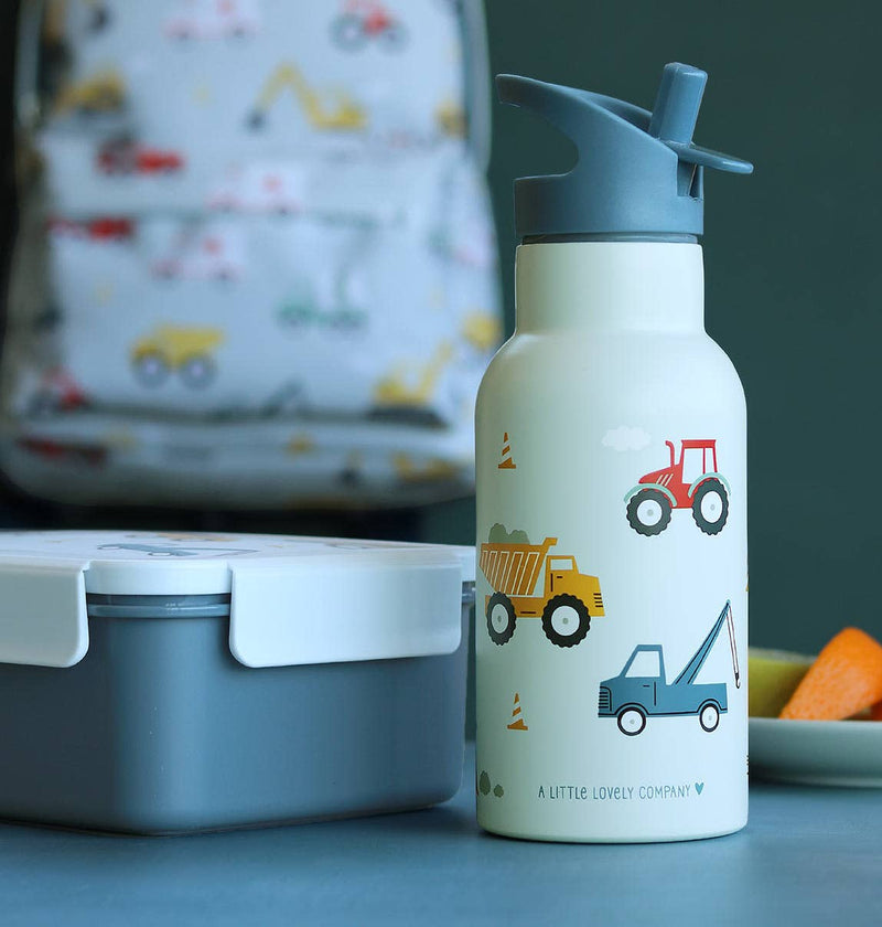 A Little Lovely Company - Kids Stainless Steel Drink / Water Bottle: Vehicles, Cars