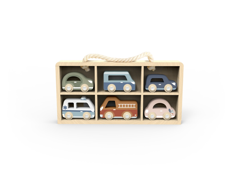 Speedy Monkey Car Display Case with 6 Vehicles