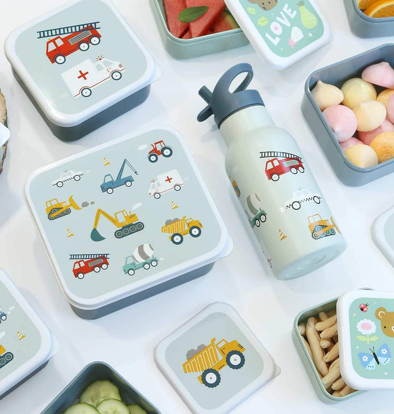 A Little Lovely Company - Lunch & Snack Box Set: Vehicles