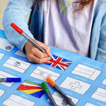 Eat Sleep Doodle World Flags Tablecloth - Colour in and Learn - ScandiBugs