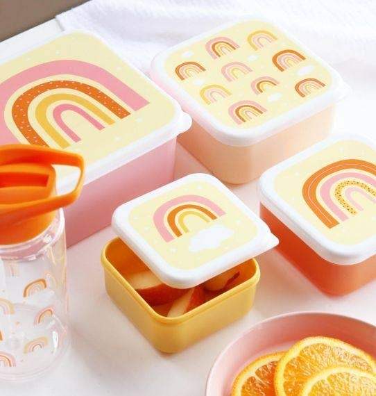 A Little Lovely Company - Lunch & Snack Box Set: Rainbows