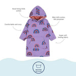 Muddy Puddles Towelling Poncho - Lilac Rainbow - ScandiBugs