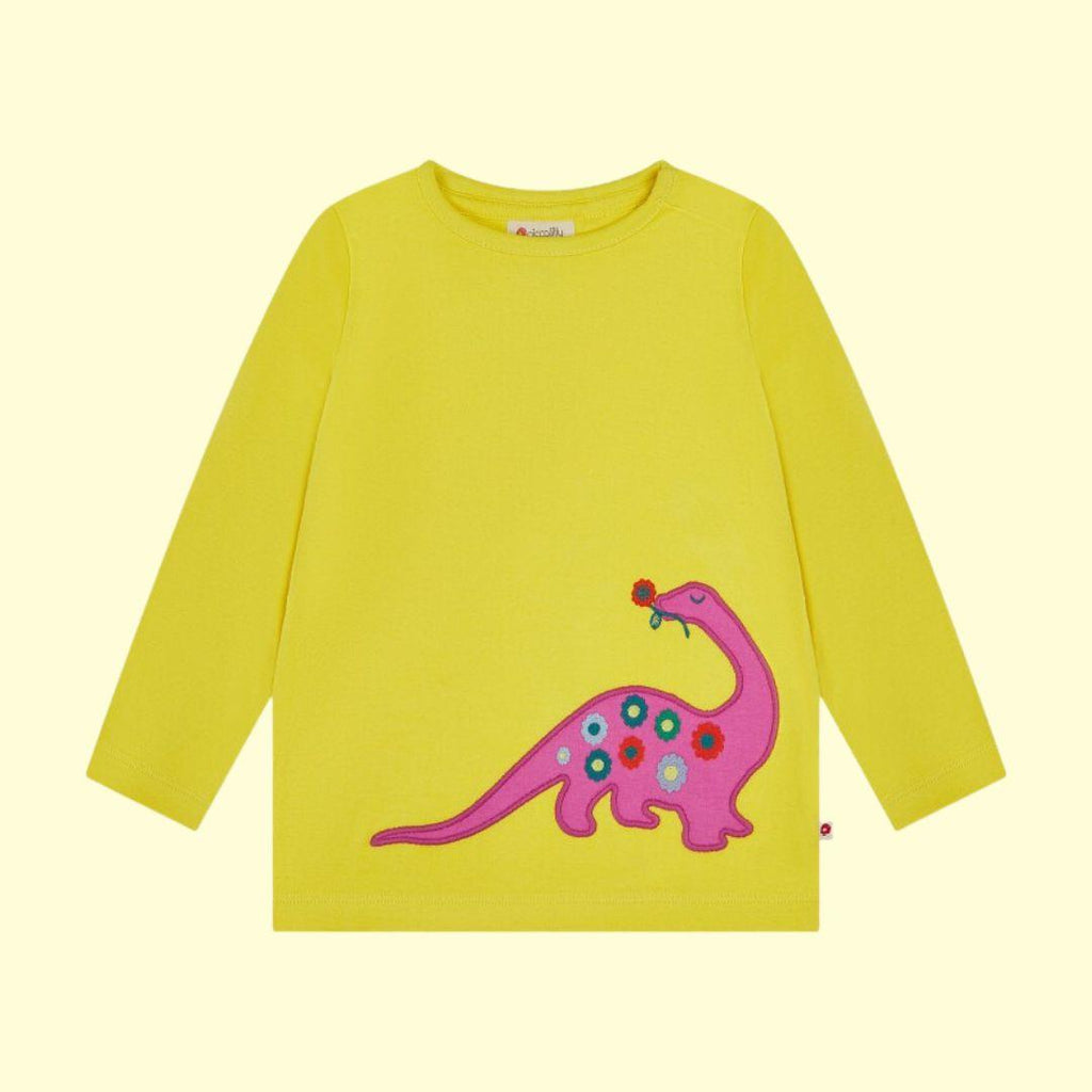 Piccalilly Long Sleeved Appliqué Top - Dinosaur - ScandiBugs