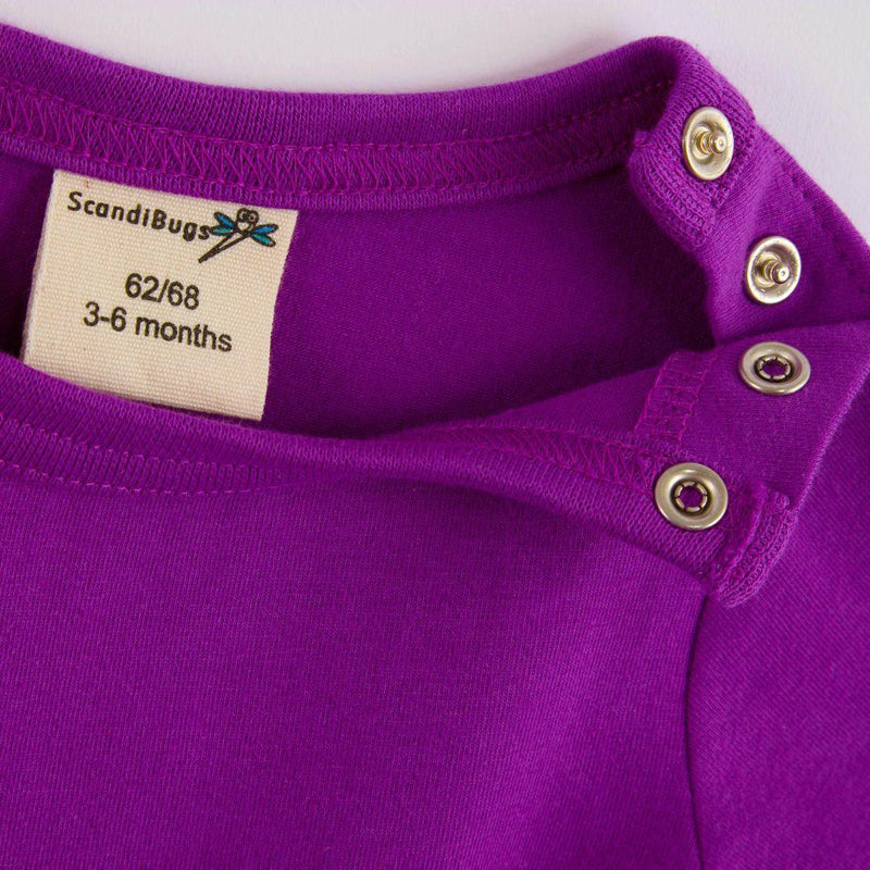 ScandiBugs Own Label Organic Long Sleeve Vest - Perfectly Purple - ScandiBugs