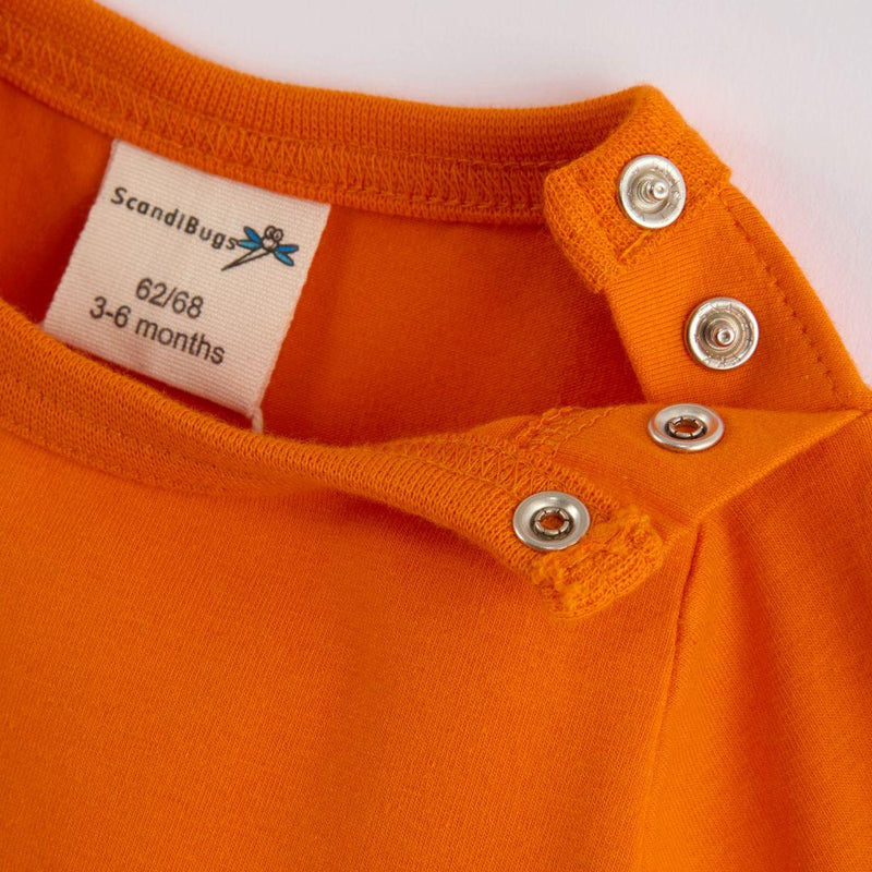 ScandiBugs Own Label Organic Long Sleeve Vest - Tangelo Orange - ScandiBugs