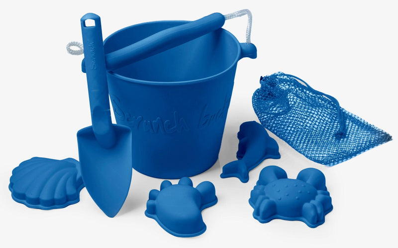 Scrunch Beach Bundle - Bucket, Spade & Moulds - Various Colours - ScandiBugs