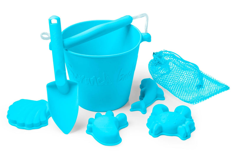 Scrunch Beach Bundle - Bucket, Spade & Moulds - Various Colours - ScandiBugs