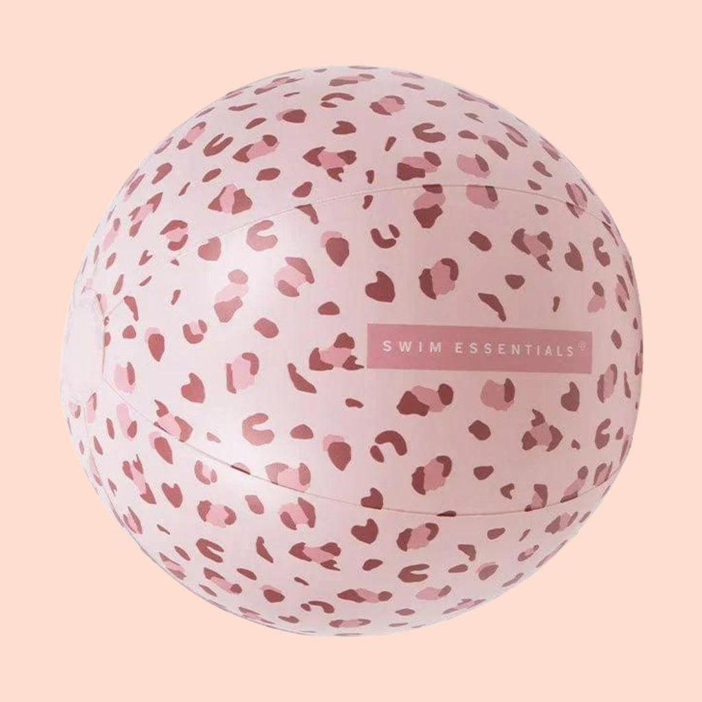 Swim Essentials Inflatable Beach Ball - Pink Leopard - ScandiBugs