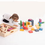 TickiT Rainbow Wooden Jumbo Block Set - ScandiBugs