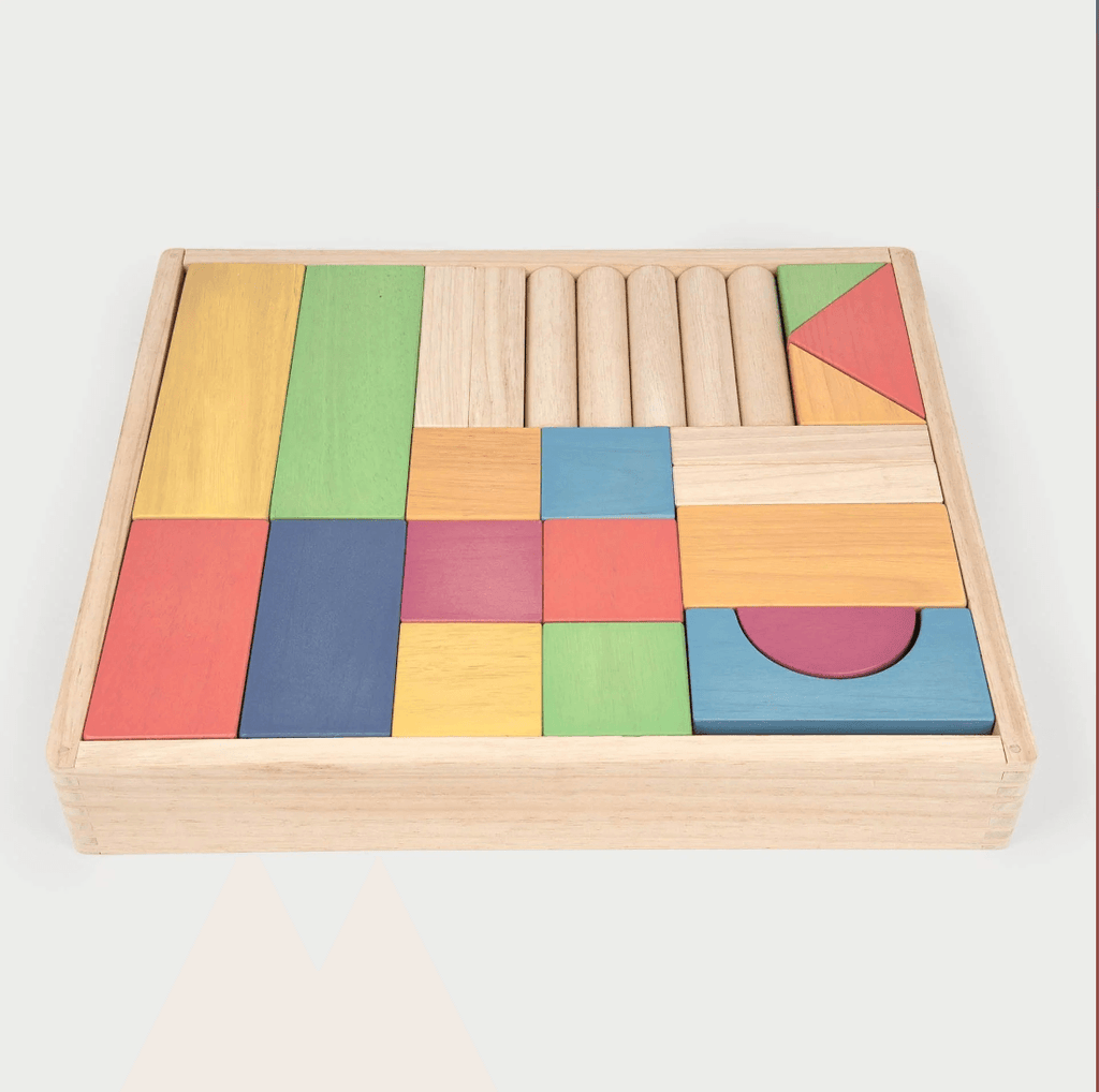 TickiT Rainbow Wooden Jumbo Block Set - ScandiBugs