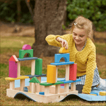 TickiT Rainbow Wooden Jumbo Block Set - ScandiBugs