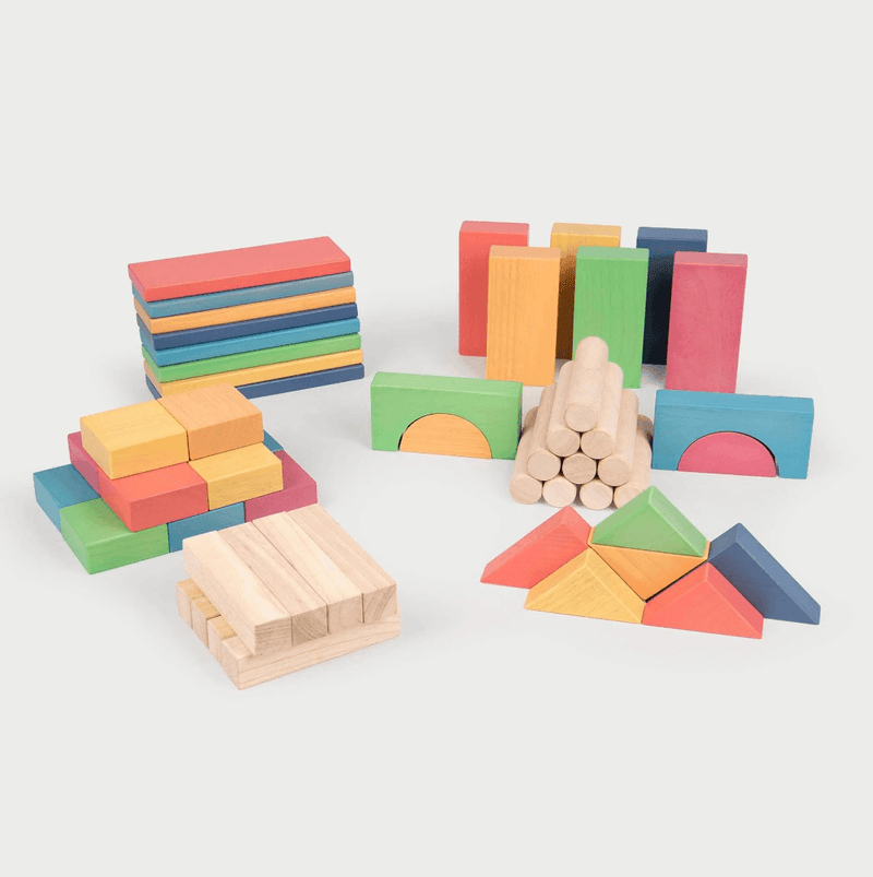 TickiT Rainbow Wooden Jumbo Block Set - ScandiBugs