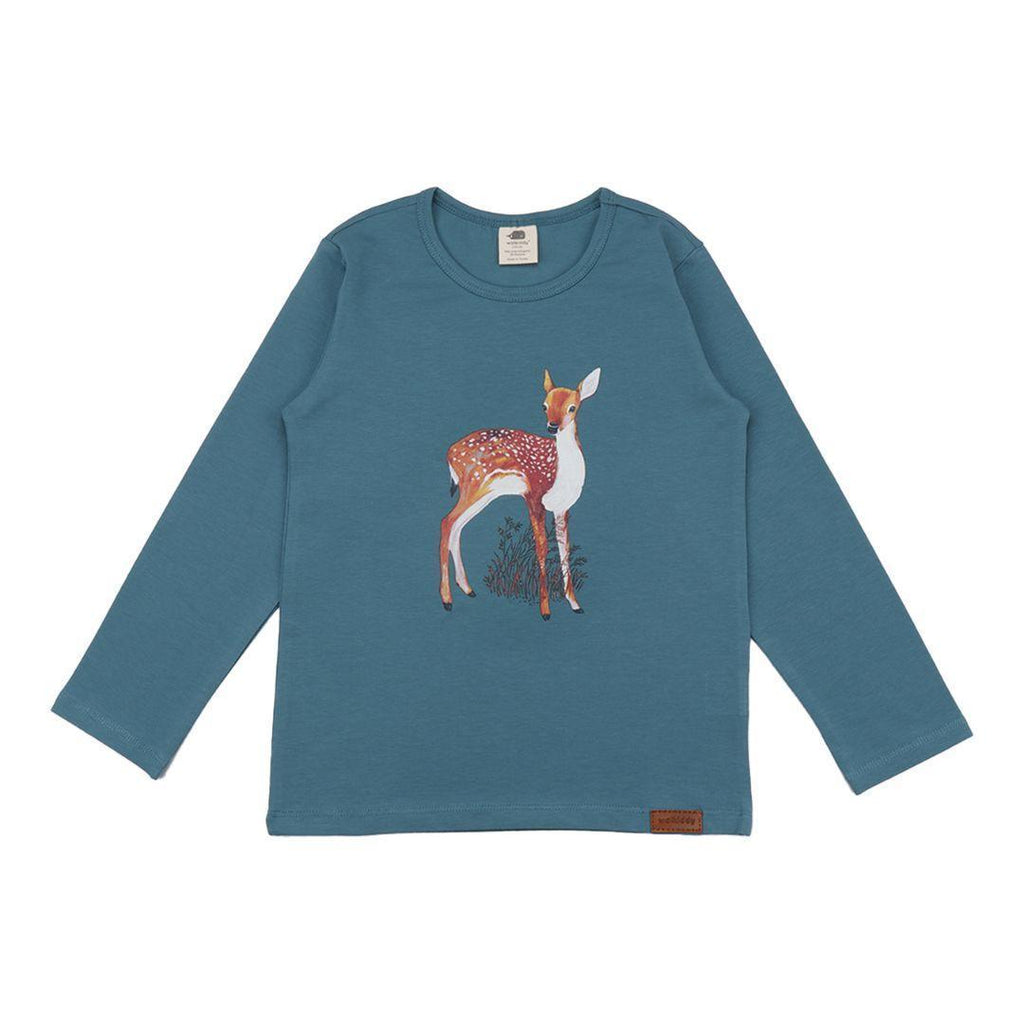 Walkiddy Mono Print Little Fawns Long Sleeve T-Shirt - ScandiBugs