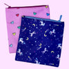 Yumbox Reusable Sandwich Bag - Set of 2 - Hearts & Unicorns - ScandiBugs