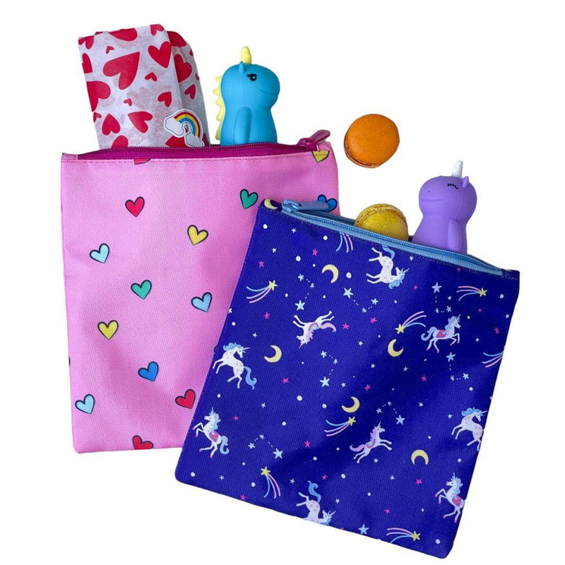 Yumbox Reusable Sandwich Bag - Set of 2 - Hearts & Unicorns - ScandiBugs