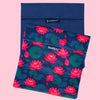 Yumbox Reusable Sandwich Bag - Set of 2 - Navy & Lotus Flowers - ScandiBugs