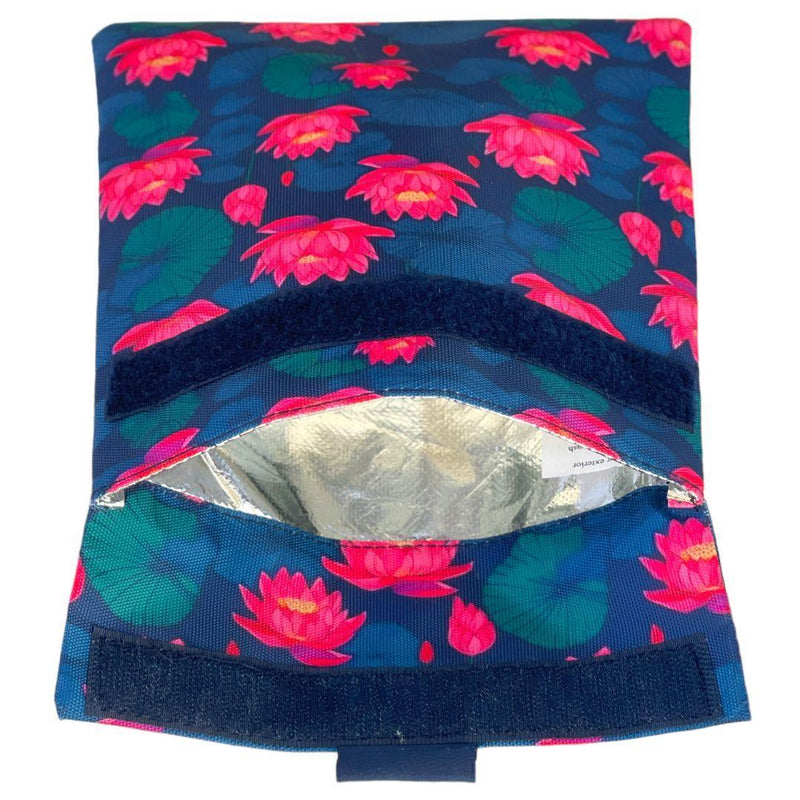 Yumbox Reusable Sandwich Bag - Set of 2 - Navy & Lotus Flowers - ScandiBugs