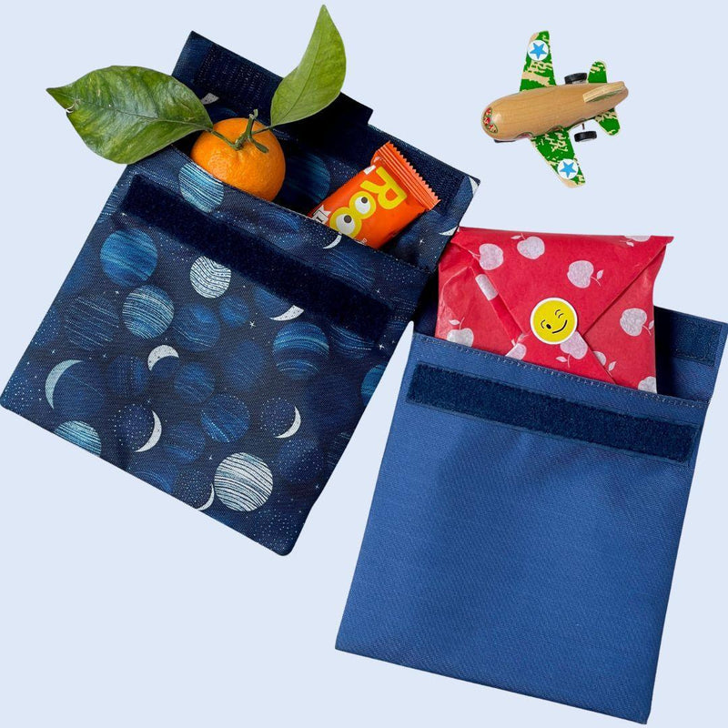 Yumbox Reusable Sandwich Bag - Set of 2 - Navy & Lunar Phases - ScandiBugs