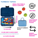 Yumbox Tapas Adult Leakproof Bento Lunch Box (4 Compartment) - Various Colours - ScandiBugs