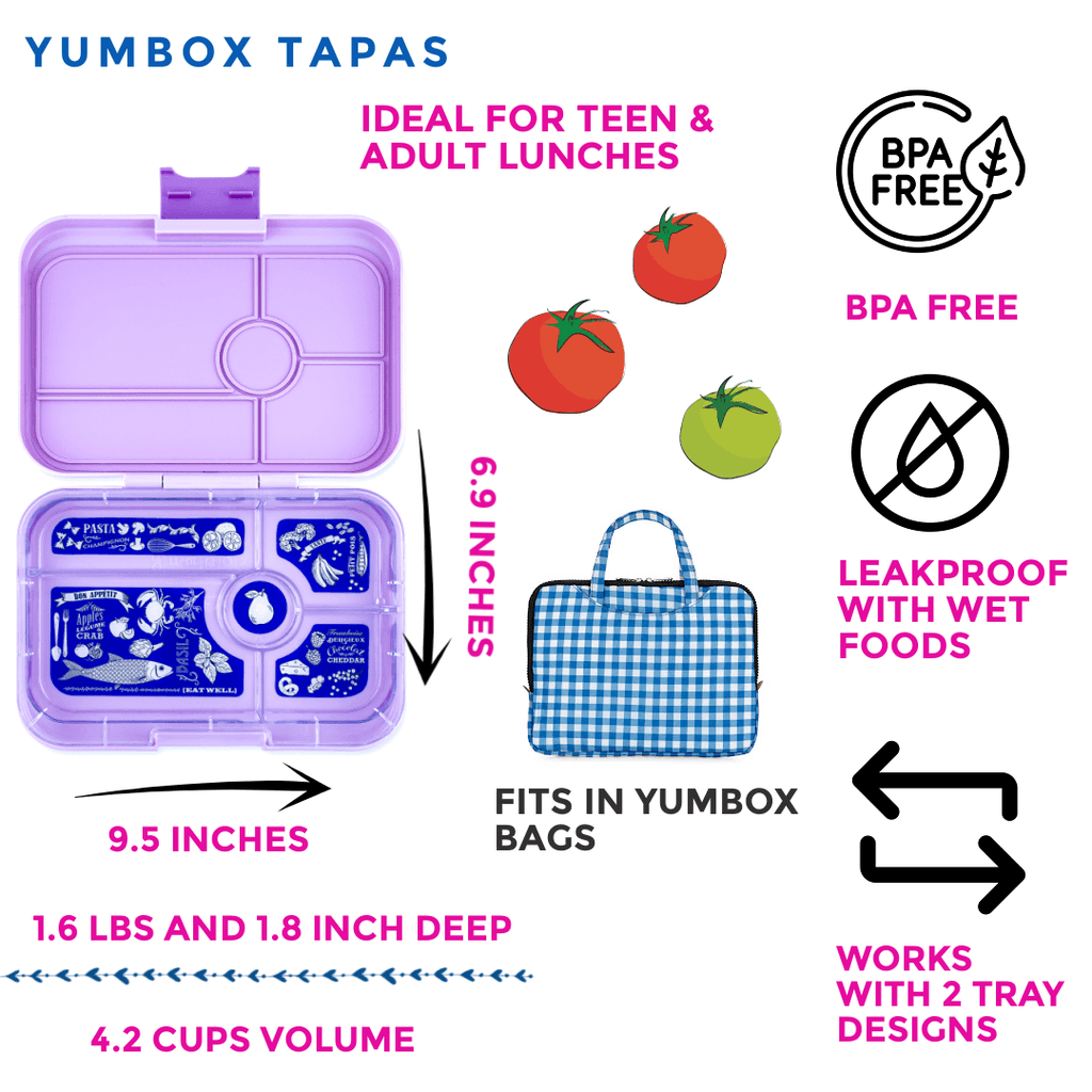 Yumbox Tapas Adult Leakproof Bento Lunch Box (5 Compartment) - ScandiBugs