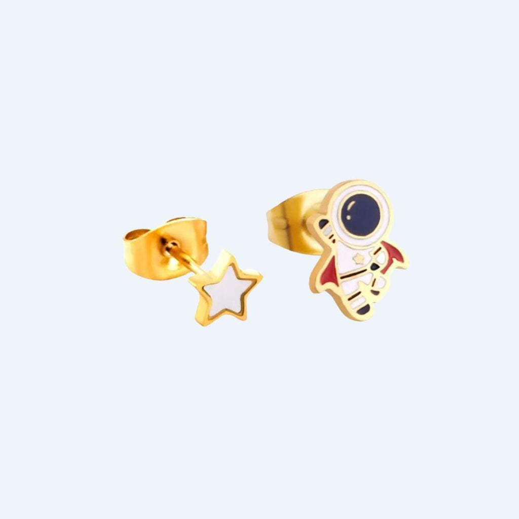 Astronaut & Star Hypoallergenic Stud Earrings - ScandiBugs