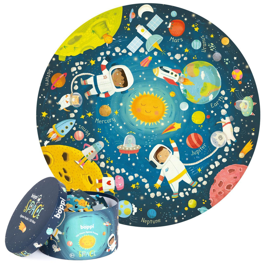 Boppi 150 Piece Round Jigsaw Puzzle - Space - ScandiBugs