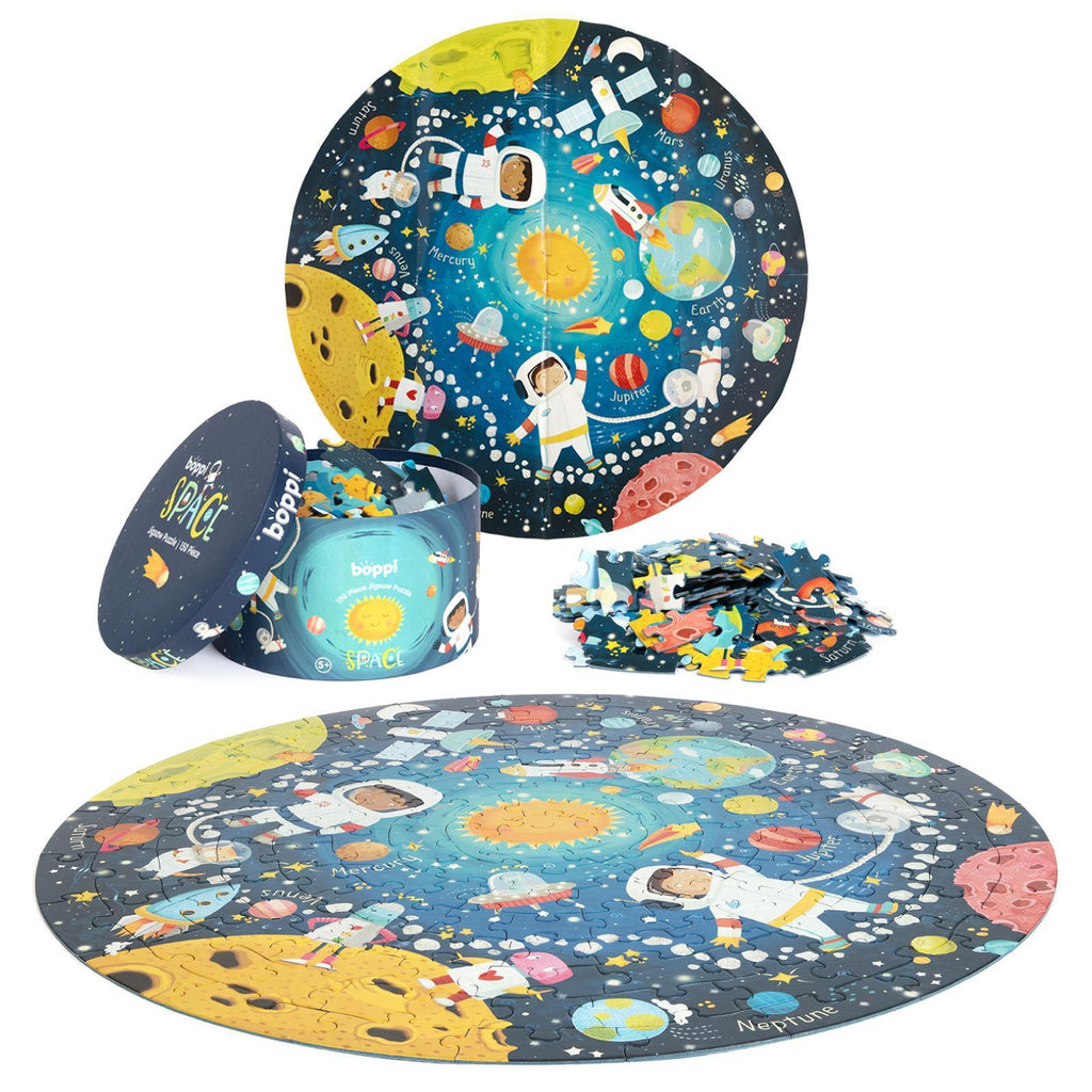 Boppi 150 Piece Round Jigsaw Puzzle - Space - ScandiBugs