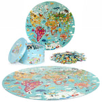 Boppi 150 Piece Round Jigsaw Puzzle - World Map - ScandiBugs