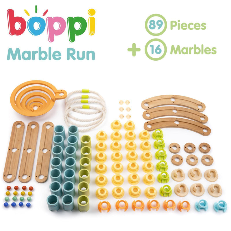 Boppi Wooden Bamboo Marble Run - Advanced Pack - ScandiBugs