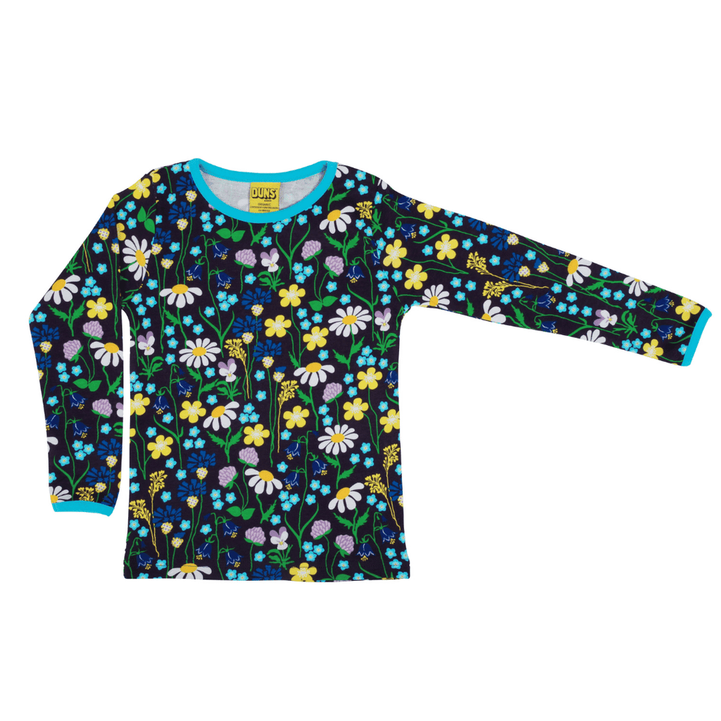 DUNS Midsummer Flowers - Purple - Long Sleeve Top : ScandiBugs