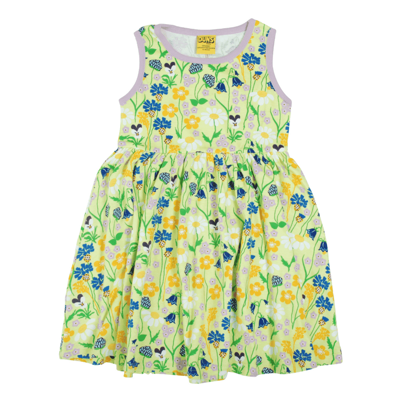 DUNS Midsummer Flowers - Sharp Green - Sleeveless Gather Twirly Dress : ScandiBugs