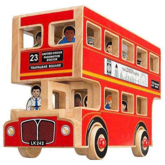 Lanka Kade Fair Trade Wooden Deluxe London Bus Toy : ScandiBugs