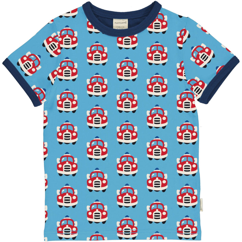 Maxomorra Fire Truck Short Sleeve Top : ScandiBugs