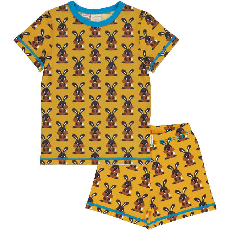 Maxomorra Hare Short Sleeve Pyjama Set : ScandiBugs