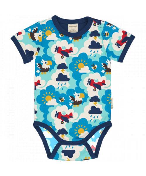 Maxomorra Sky Short Sleeve Bodysuit : ScandiBugs