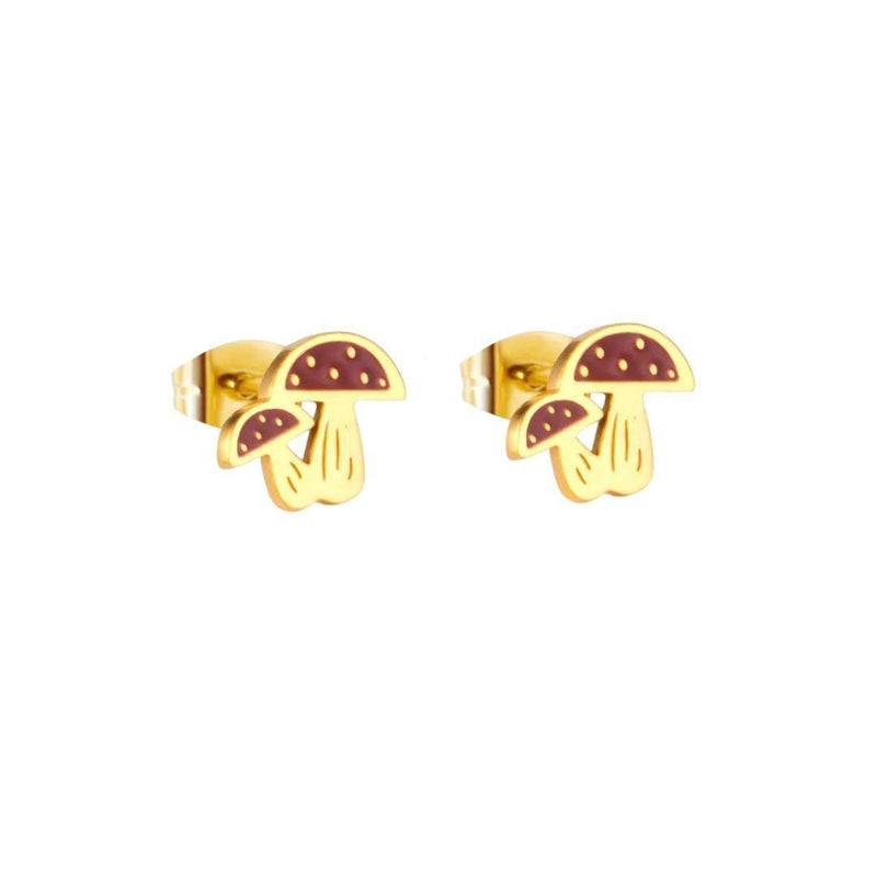 Mushroom Hypoallergenic Stud Earrings - ScandiBugs