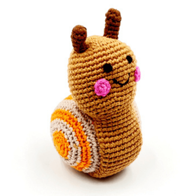 Pebble Snail Rattle - Brown Sugar : ScandiBugs