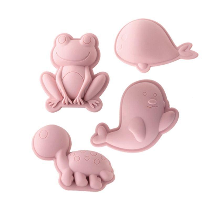 Scrunch Sand Moulds Set - Frog Old Rose : ScandiBugs