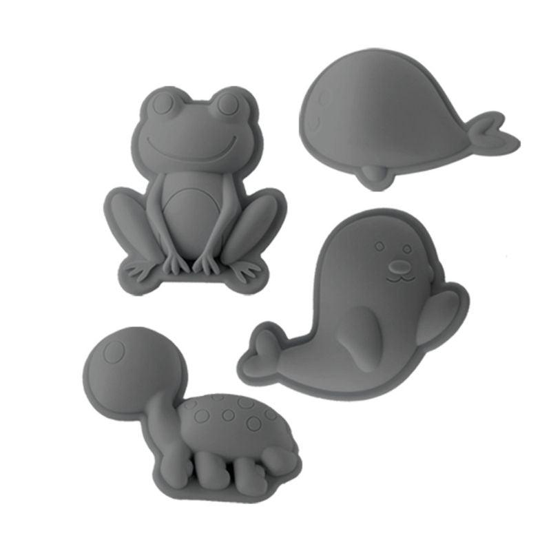 Scrunch Sand Moulds Set - Frog Anthracite Grey : ScandiBugs