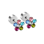 Sparkling Multicoloured Flower Hypoallergenic Stud Earrings - ScandiBugs